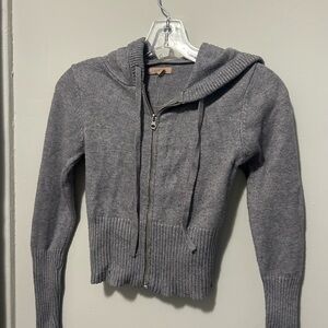 Harlow Gray Hooded Zip Sweater
